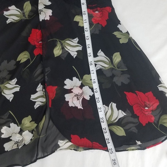 Lingerie Baby Doll Top Sheer Lace Floral L - Picture 3 of 7